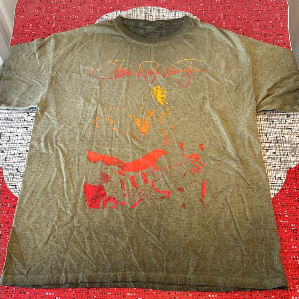 Stevie Ray Vaughan Olive Graphic Men's T-Shirt Large